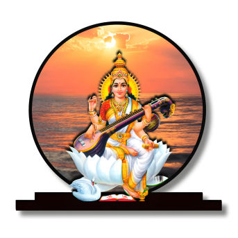 Saraswati Mata Idol for Car Dashbord Accessories Murti Statue for Home Decor