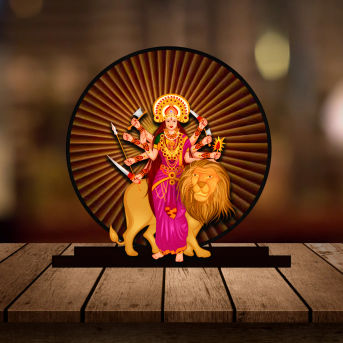 Durga Maa Sherawali Idol for Car Dashbord Accessories Murti Statue for Home Decor Hover