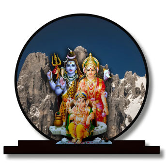 Shiv Parivar Idol for Car Dashbord Accessories Murti Statue for Home Decor