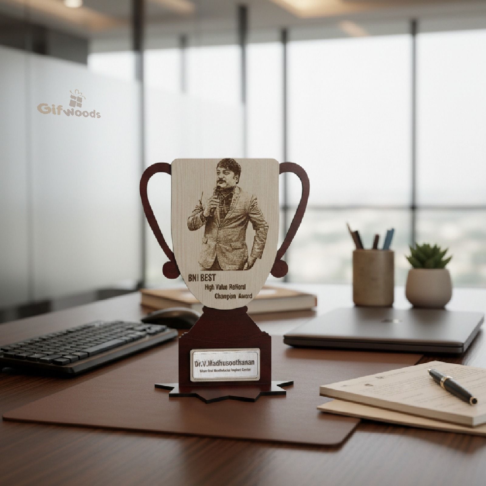  Personalized Wooden Trophy Award - 4