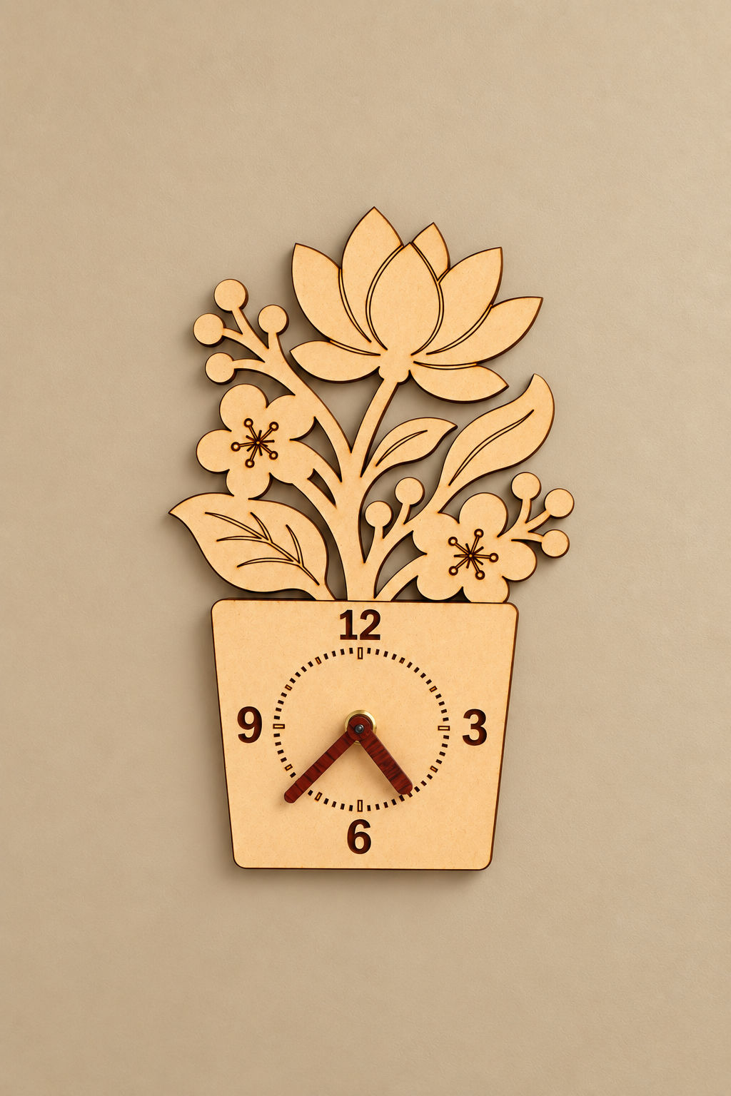 Floral Wooden Clock