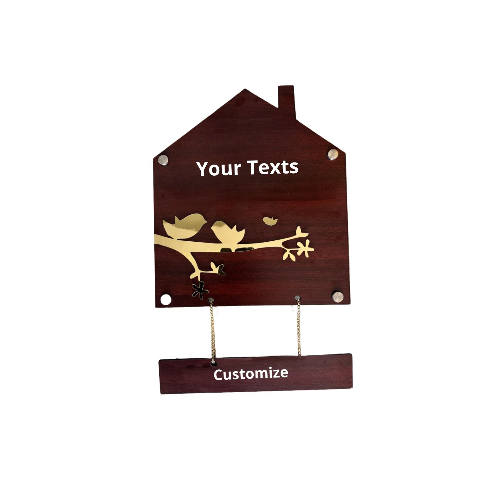 Personalized House-Shaped Wooden Name Board