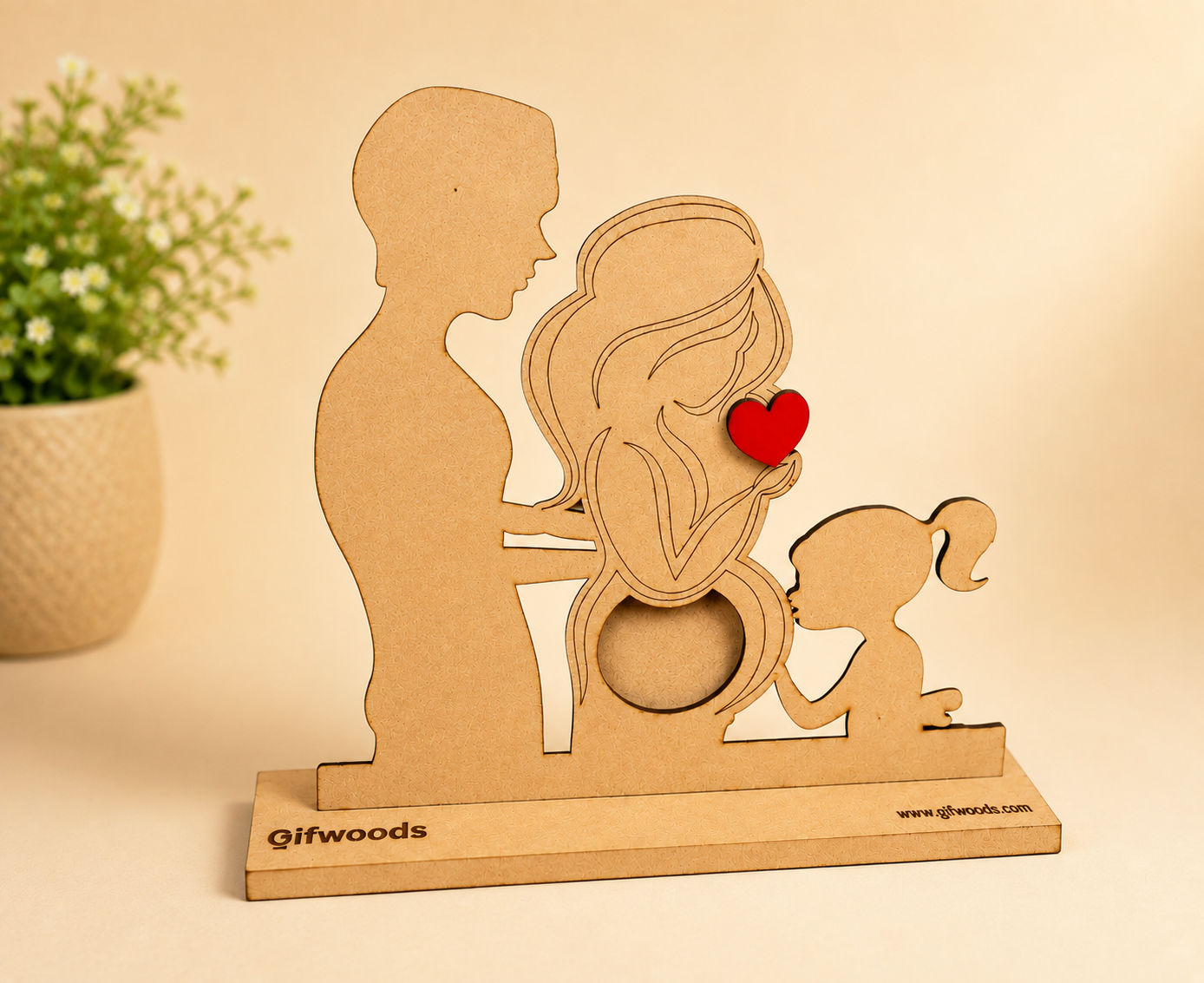 Family Sonography Photo Frame Wooden Stand