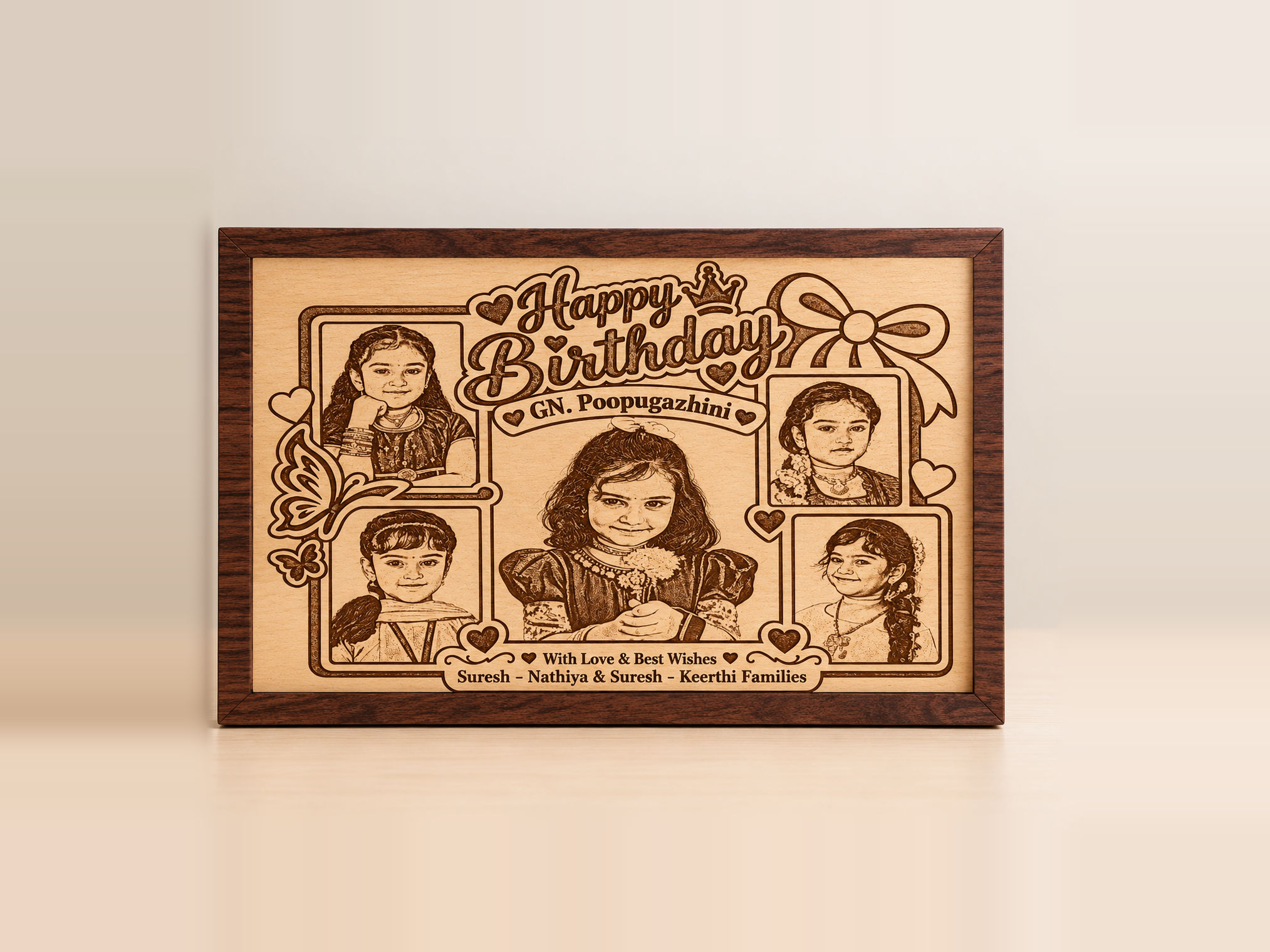 Personalized Wooden Photo Frame with Custom Engraving