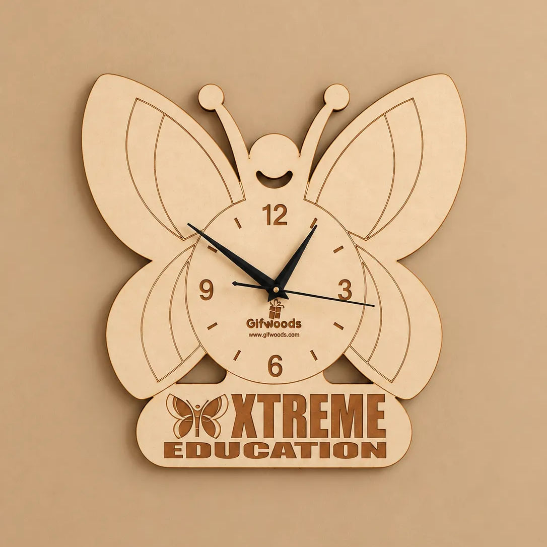 Butterfly Personalized Wooden Wall Clock