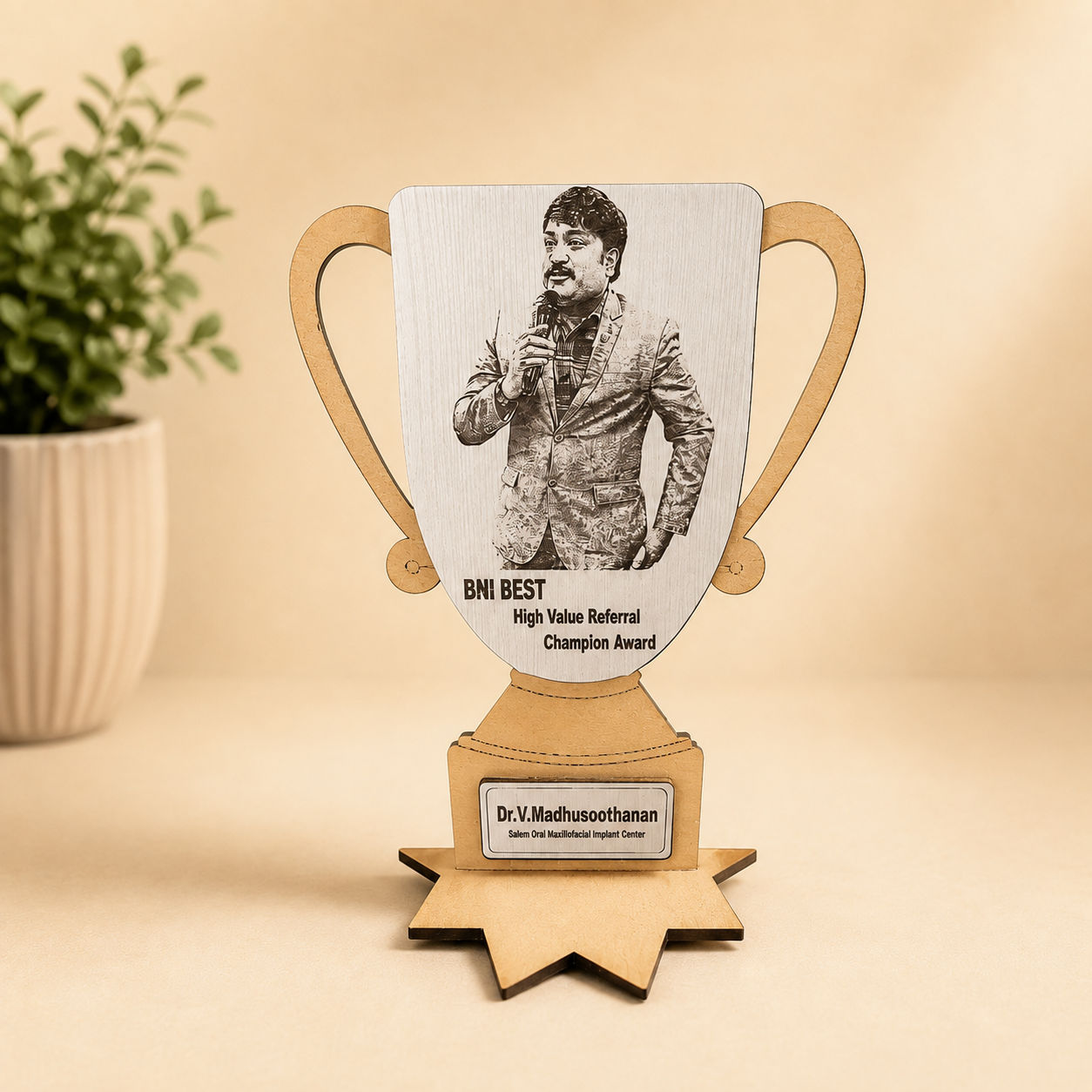  Personalized Wooden Trophy Award