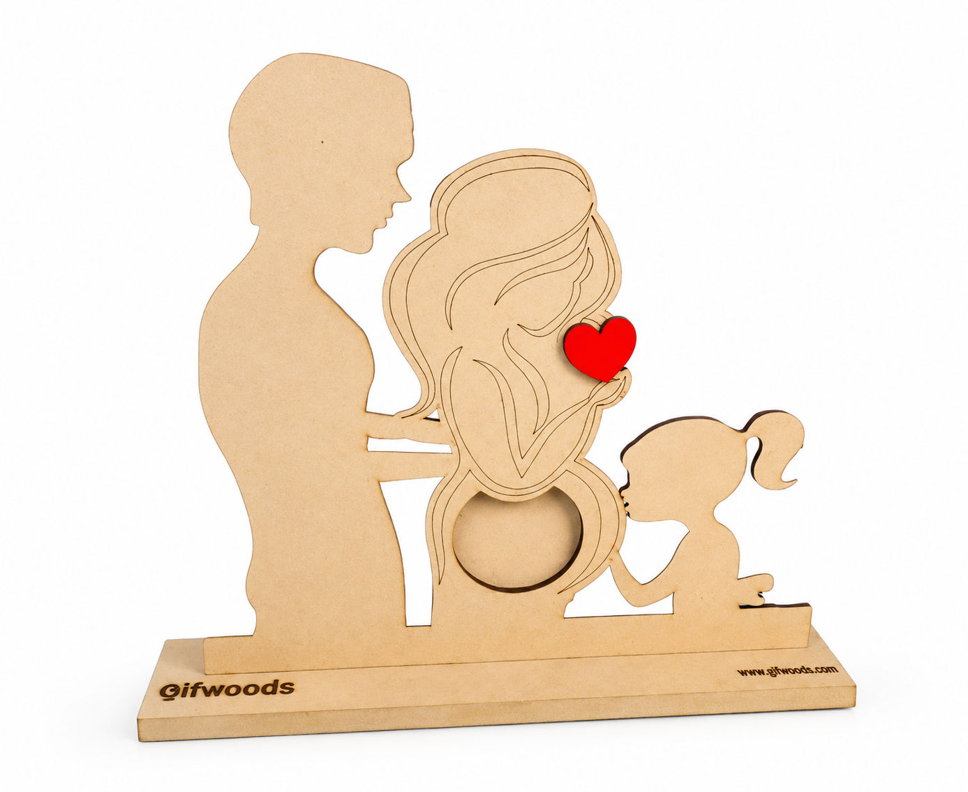 Family Sonography Photo Frame Wooden Stand