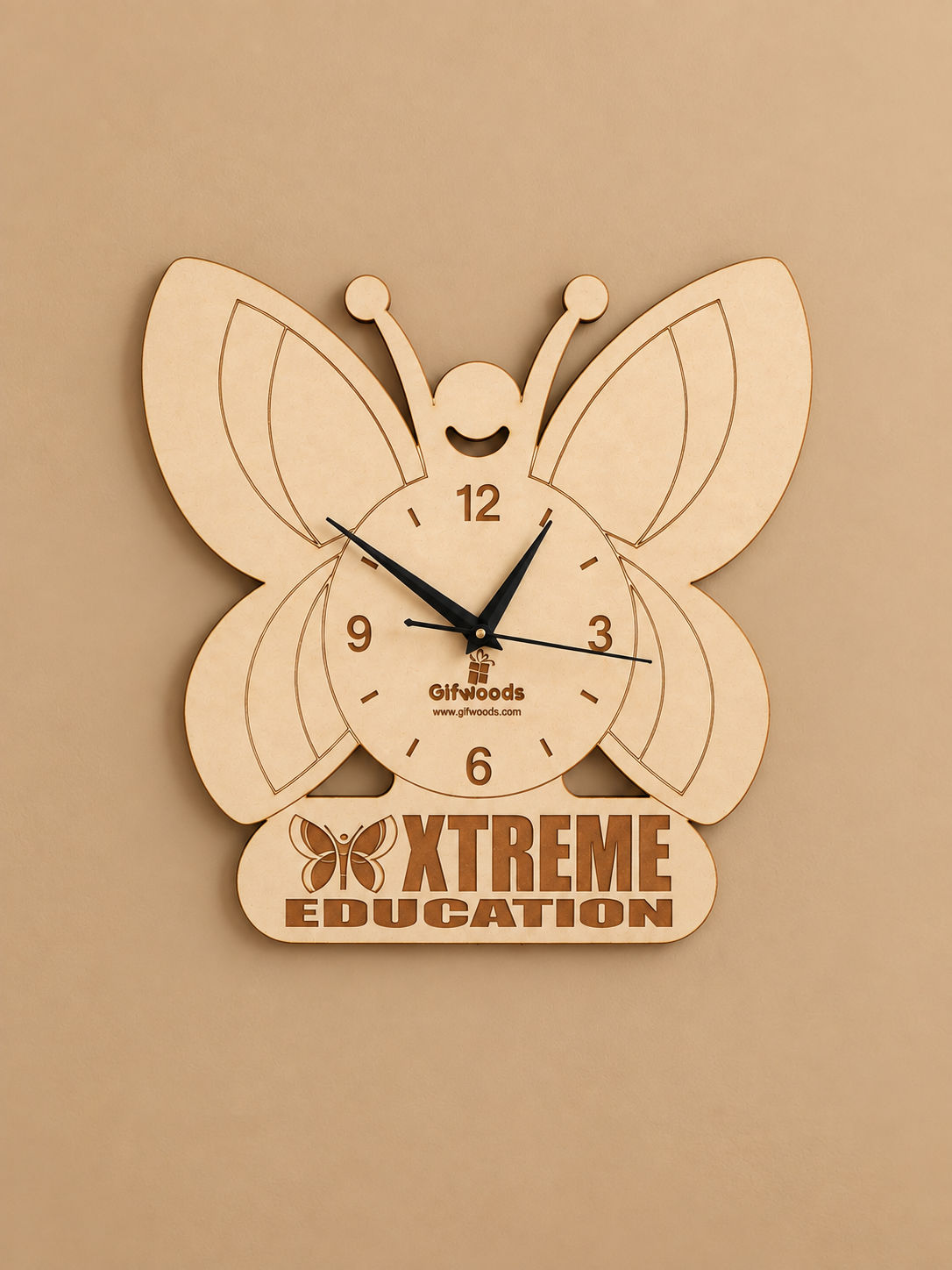 Butterfly Personalized Wooden Wall Clock