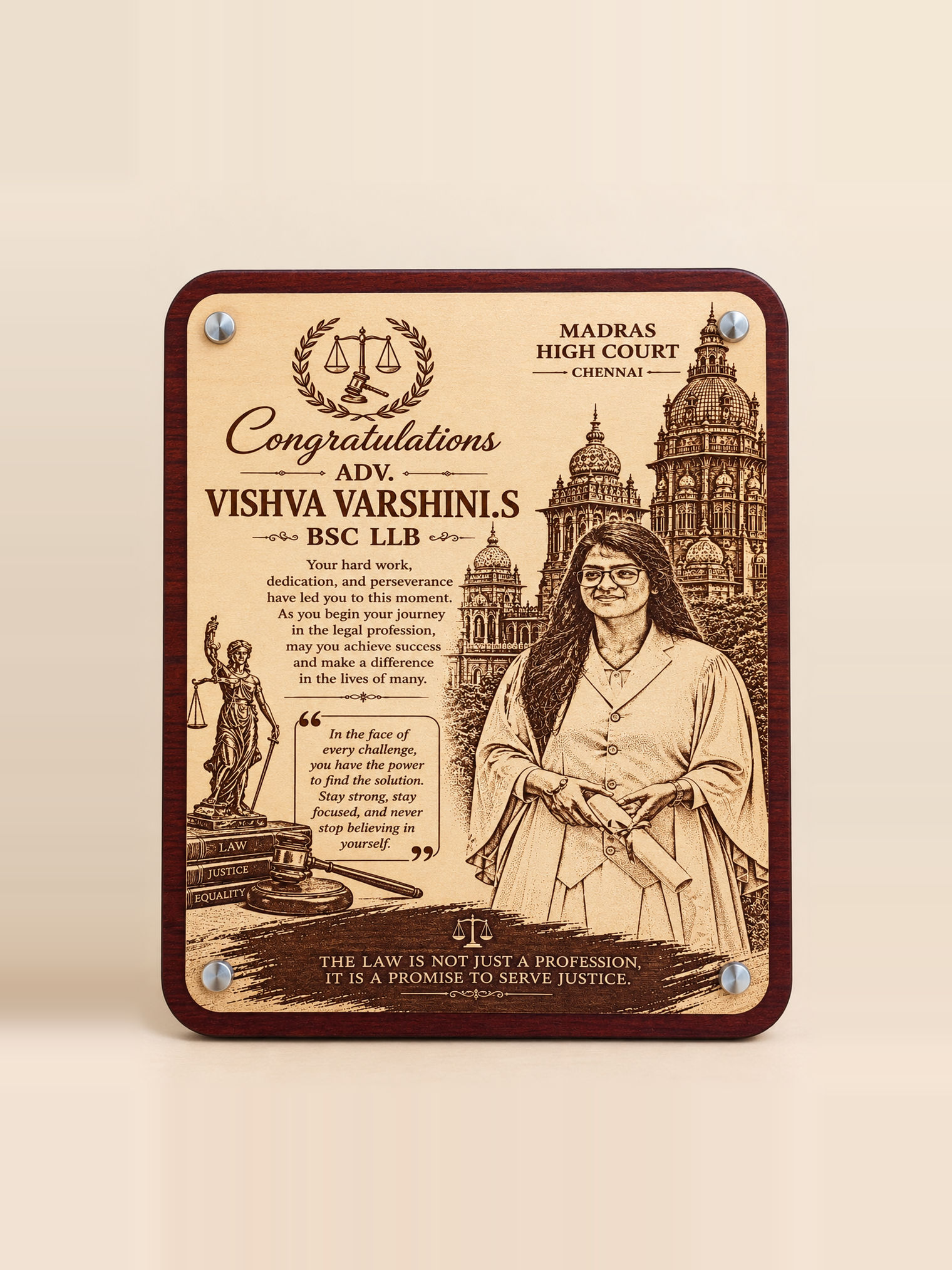 Premium Wooden Award Plaque 