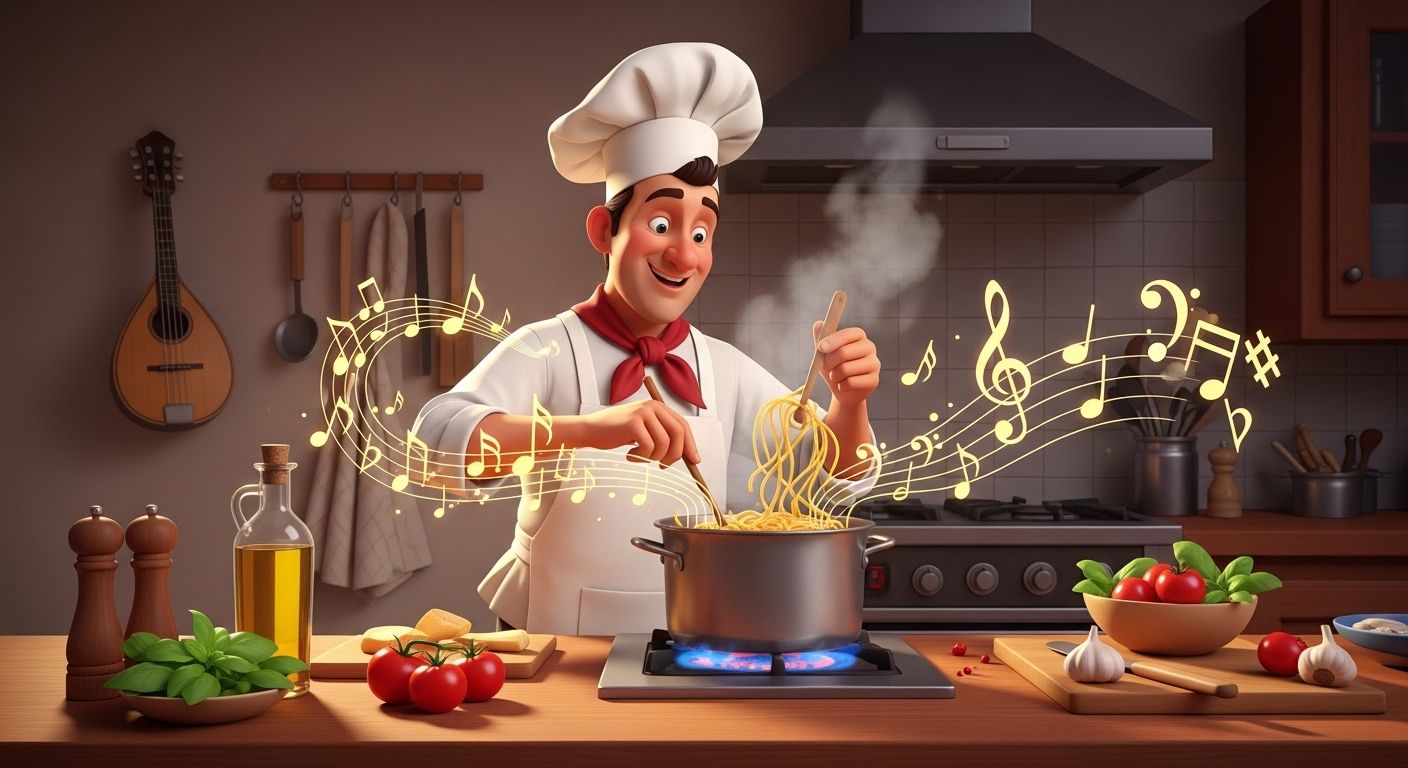 italian music cooking