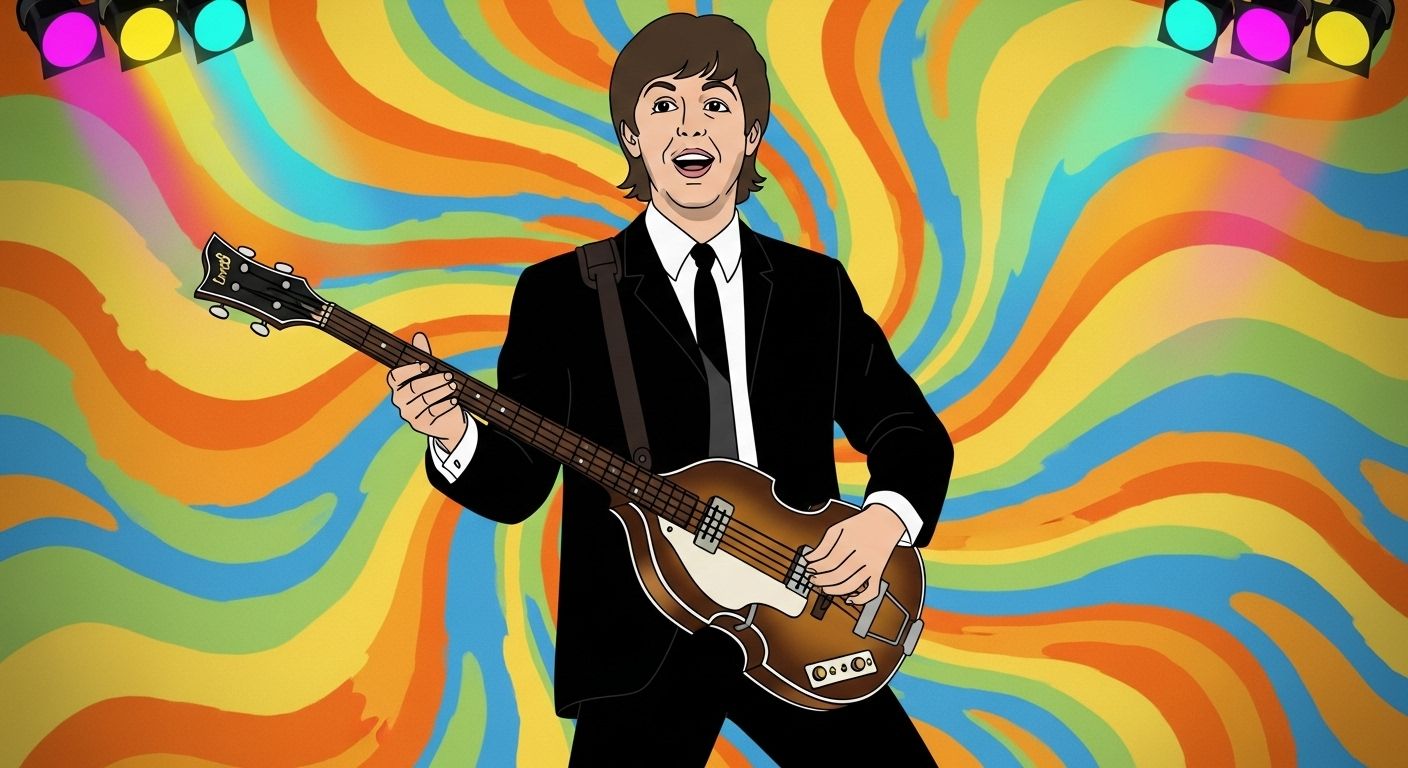 paul mccartney playing bass guitar