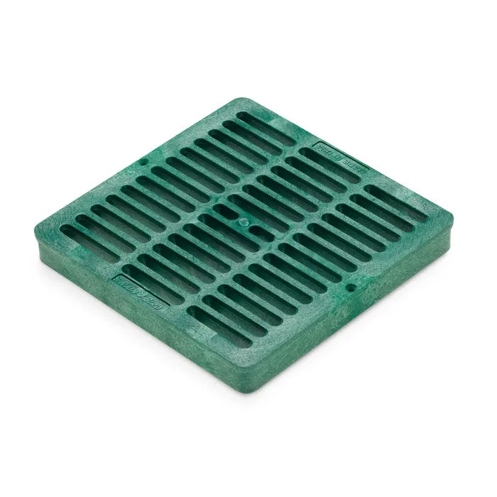 9 inch Plastic Square Flat Drainage Grate - Green