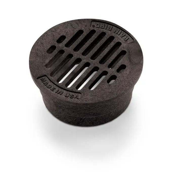 3 inch Plastic Round Flat Drainage Grate - Black