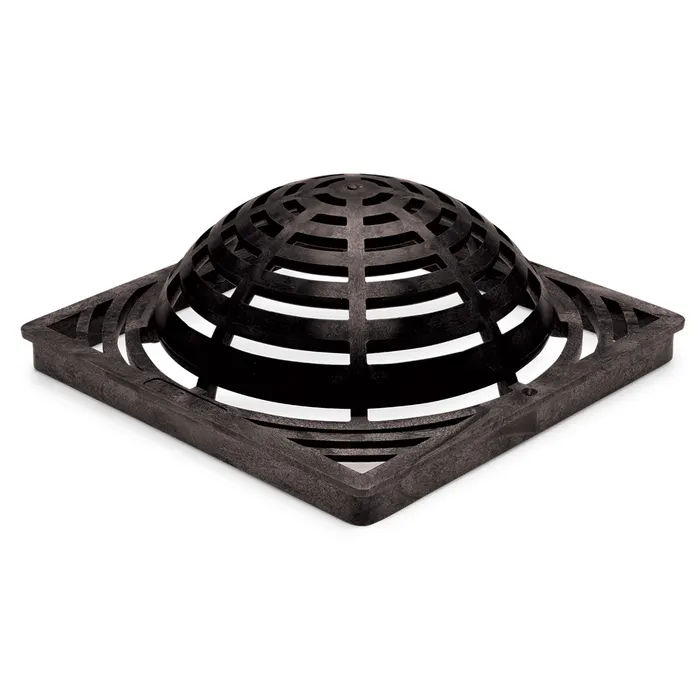 12 inch Plastic Square Atrium Drainage Grate - Black