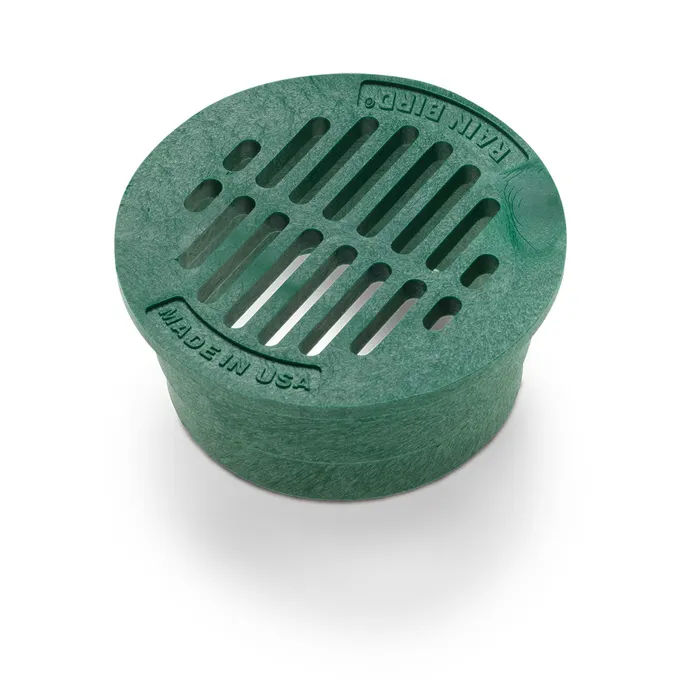 3 inch Plastic Round Flat Drainage Grate - Green