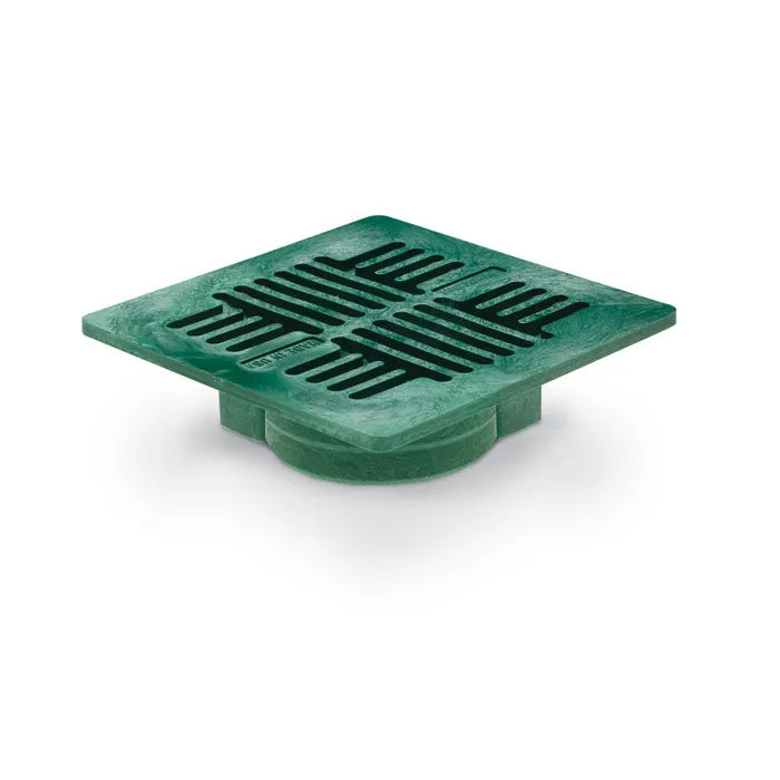 7 inch Square Plastic Universal Drainage Grate - Green