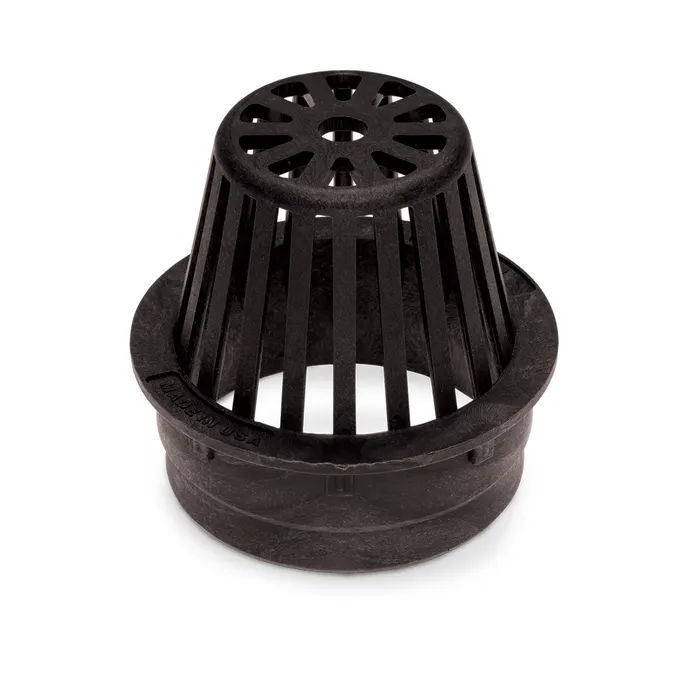 4 inch Plastic Round Atrium Drainage Grate - Black