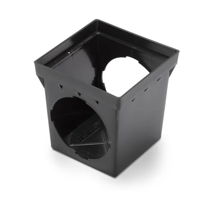 9 Inch Square Drainage Catch Basin - 2 Outlets