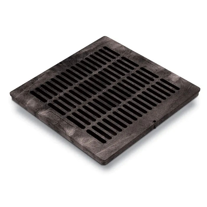 18 inch Plastic Square Flat Drainage Grate - Black