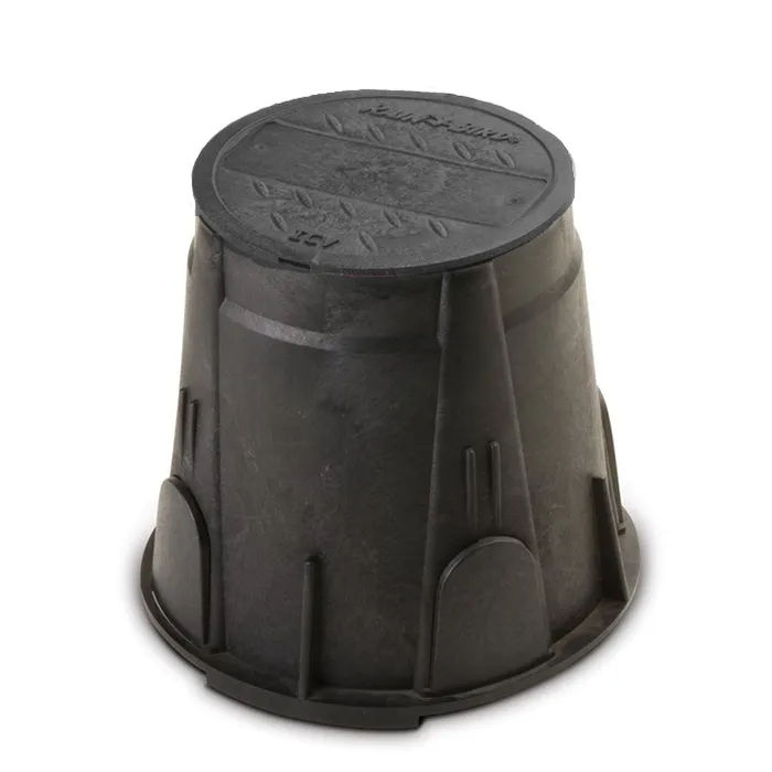 Golf Valve Box 7 Inch Round with Black Lid