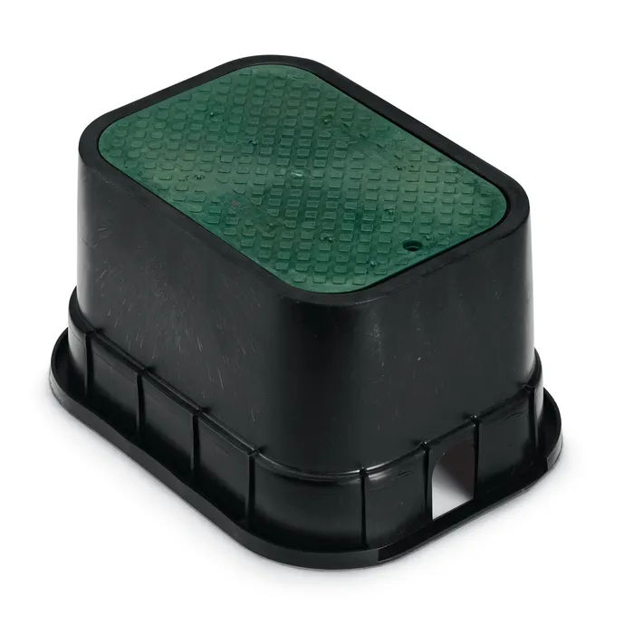 PVB Standard Valve Box - Black Body & Drop-in Green Lid