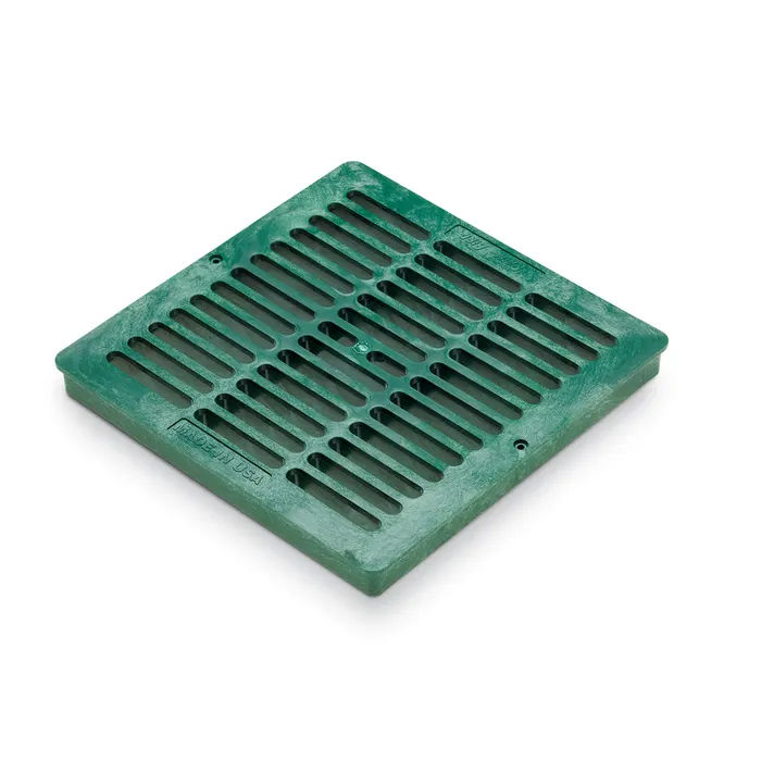 12 inch Plastic Square Flat Drainage Grate - Green