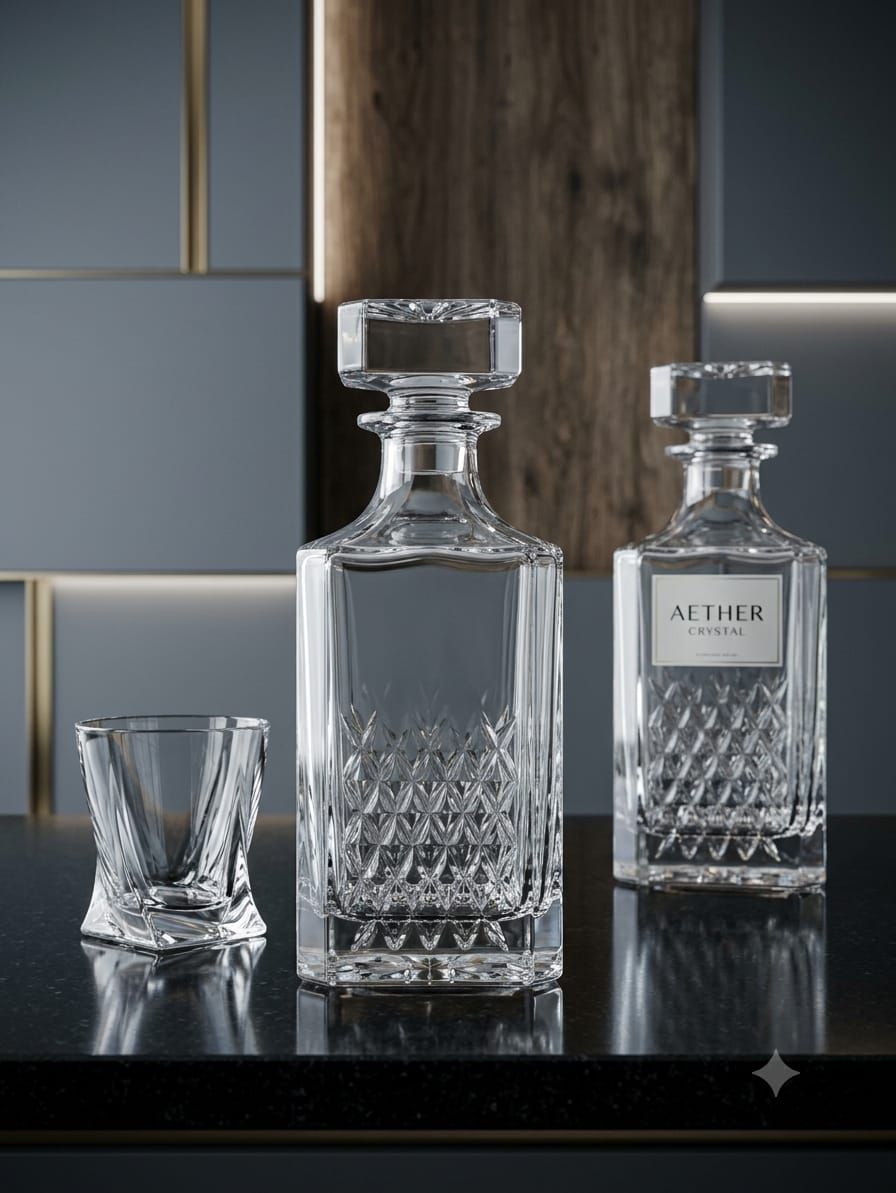 Architectural Beveled Crystal Decanter Plug & Spirit Preserver
