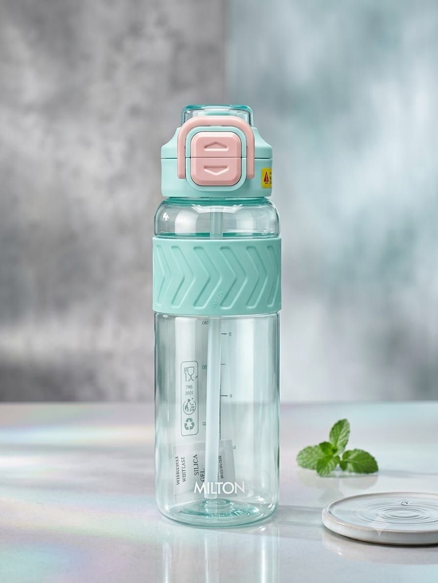 Milton One-Touch Flip-Top Hydration Sipper with Silicone Chevron Sleeve – Approx. 700 ml