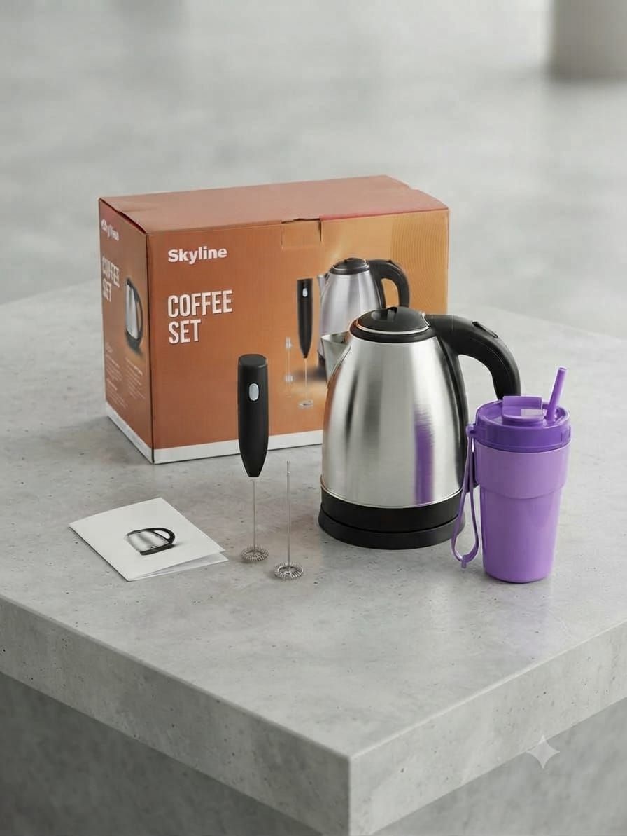 Skyline Coffee Set – Electric Kettle, Milk Frother & Travel Tumbler Gift Combo — photo 3 of 3
