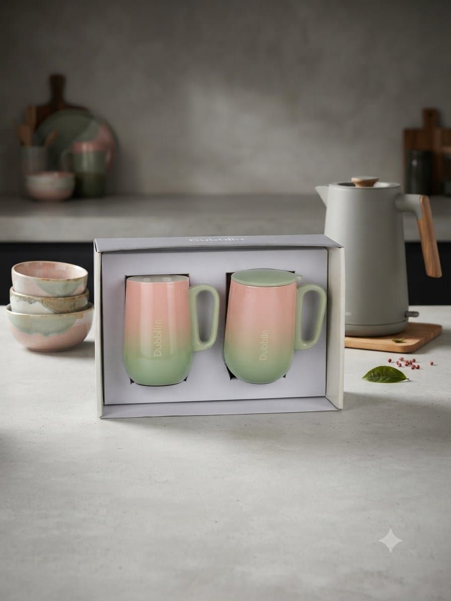 Dubblin Luxury Ombre Rugby Mug Gift Set (Set of 2 Matching Tumblers)