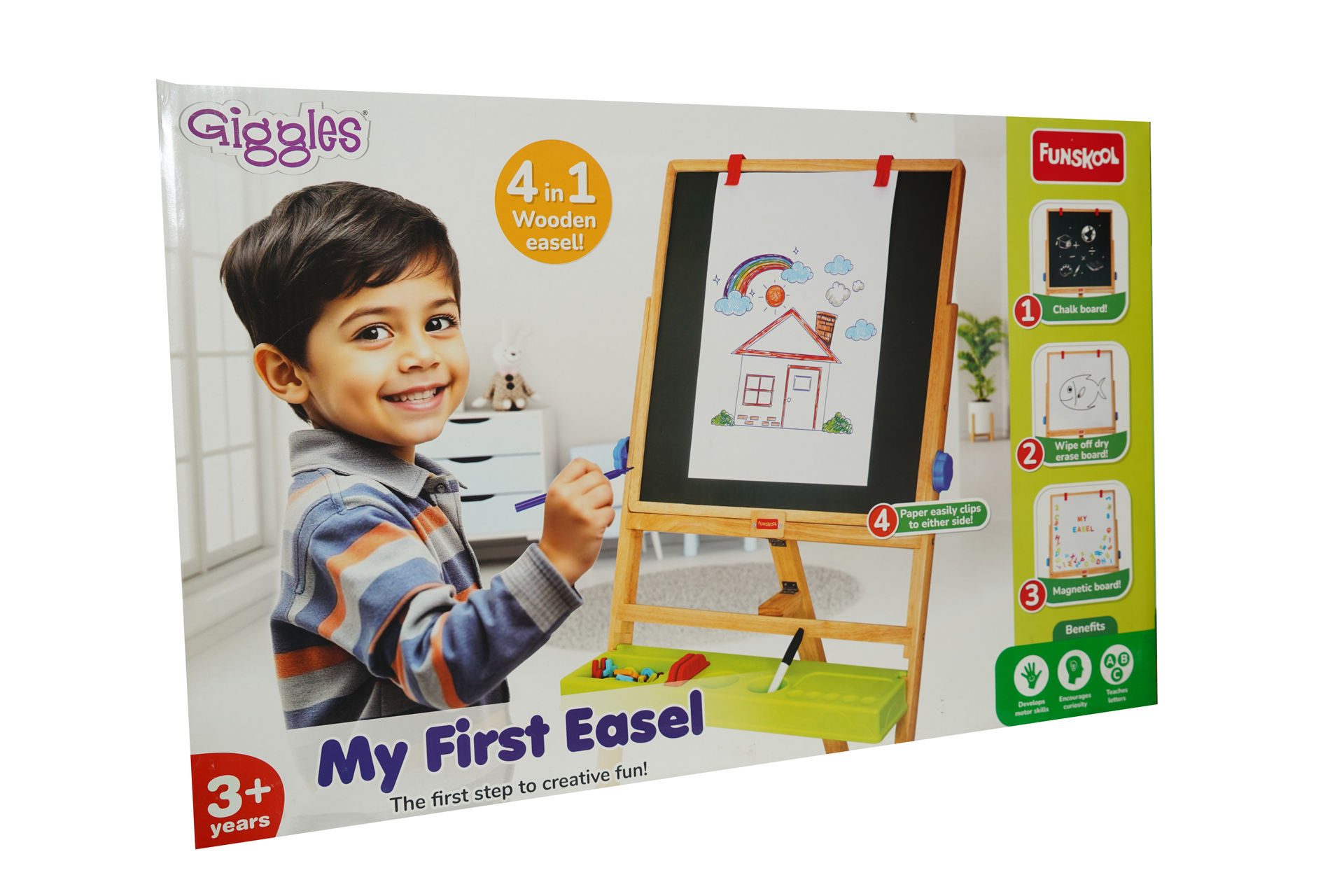 FUNSKOOL Giggles My First Easel 4 in 1 Wooden Easel