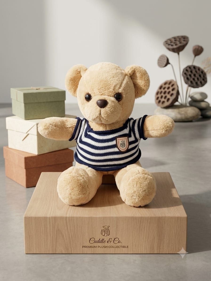 Classic Knitted Striped Sweater Teddy Bear