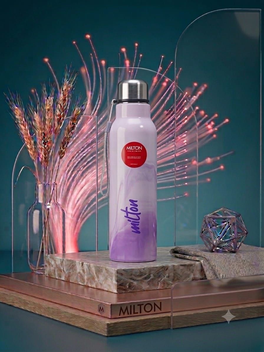 Milton Steel Marble 900 Insulated Stainless Steel Water Bottle – Pastel Lilac & Violet (900 ml)