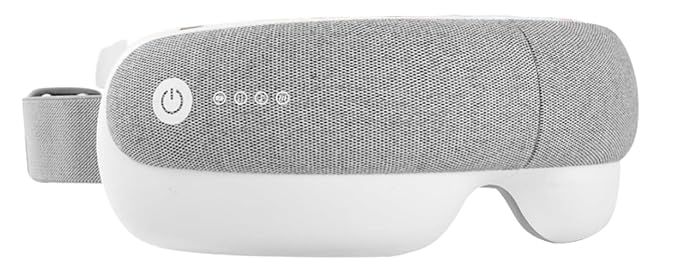 BEINKAP Eye Massager with Heat, Music, Compression, Adjustable Sleep Mask Massage Holiday Birthday Gifts for Women Men, Eye Massager for Migraine Reduce Stye Eye, Eye Strain Relief, Improve Sleep (White 1)