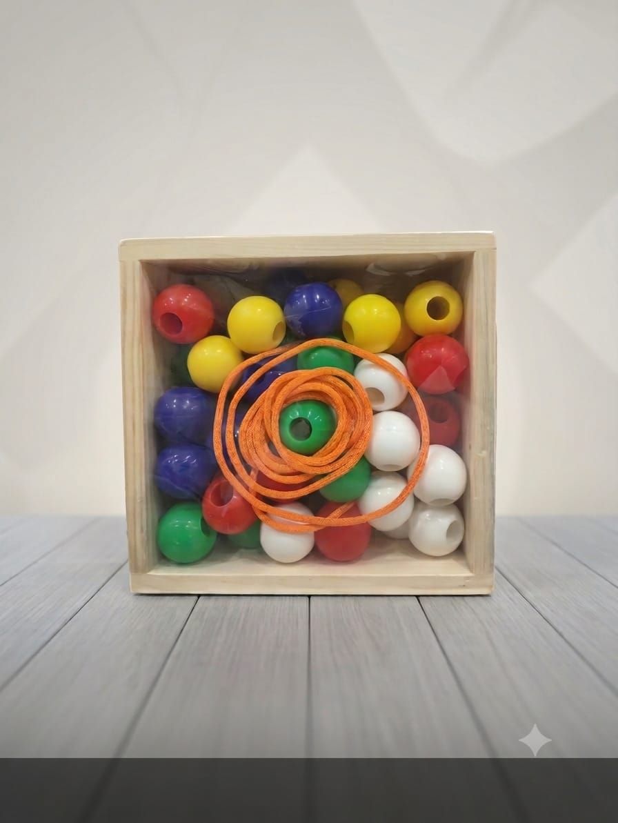 Little Genius Beads Big Wooden Lacing & Threading Activity Toy