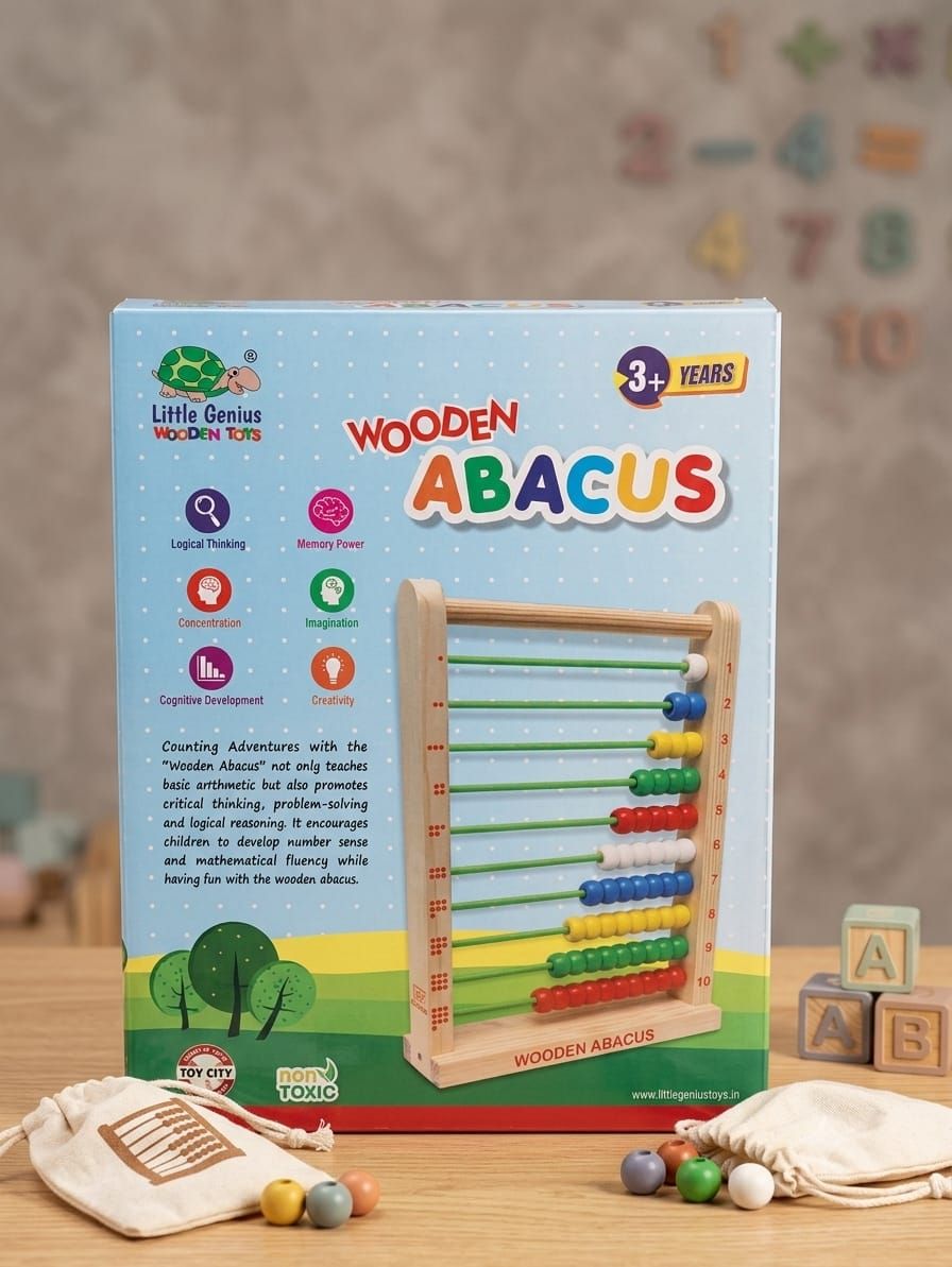 Little Genius Wooden Abacus Math Learning & Counting Toy