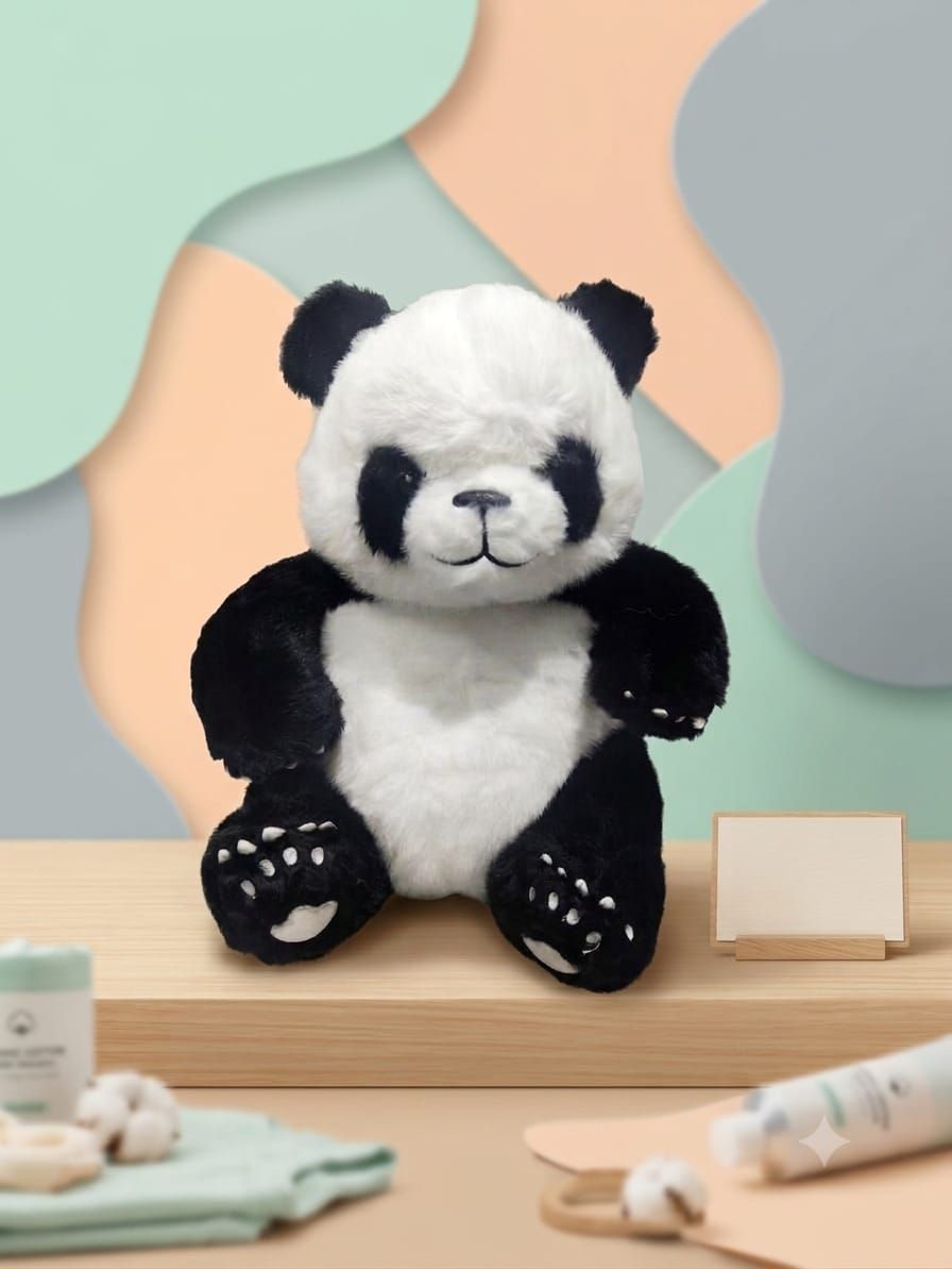 Fluffy Bamboo Panda Sitting Plush Toy
