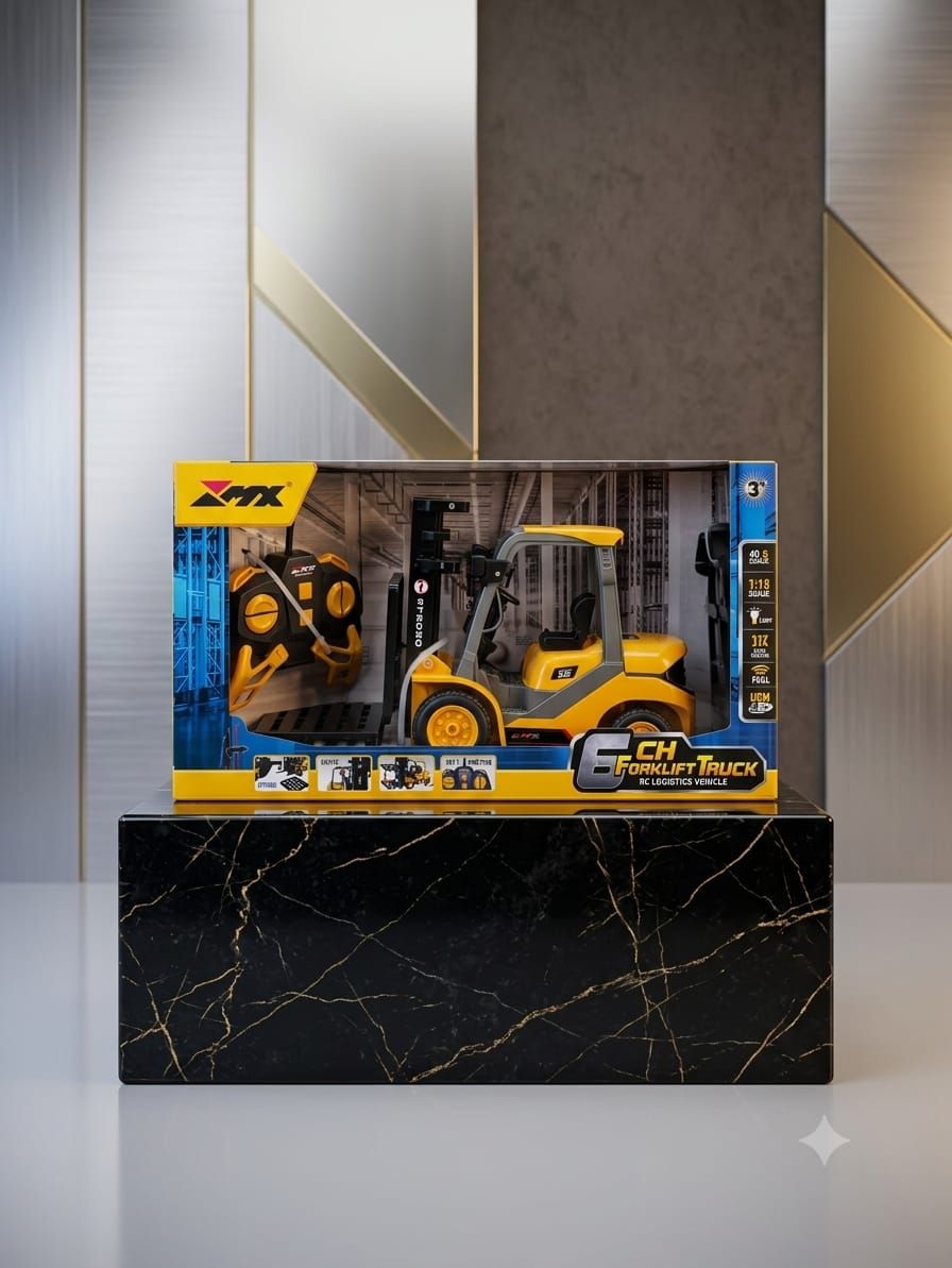 6-Channel 1:18 RC Forklift Truck Logistics Construction Vehicle Toy