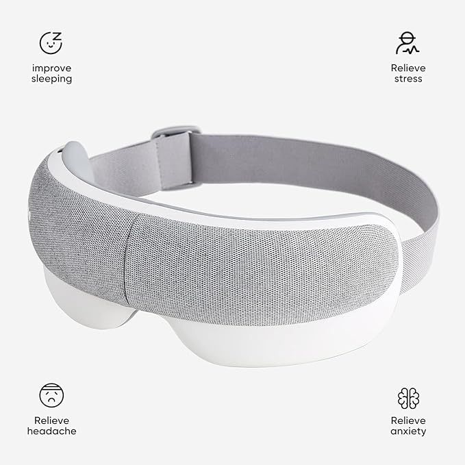 KLOBELA Smart Eye Massager with Heat and Compression, Electric Temple Massager with Bluetooth Music, Rechargeable Heated Eye Mask for Migraine, Headache, Eye Strain, Dark Circles & Improved Sleep — photo 5 of 5