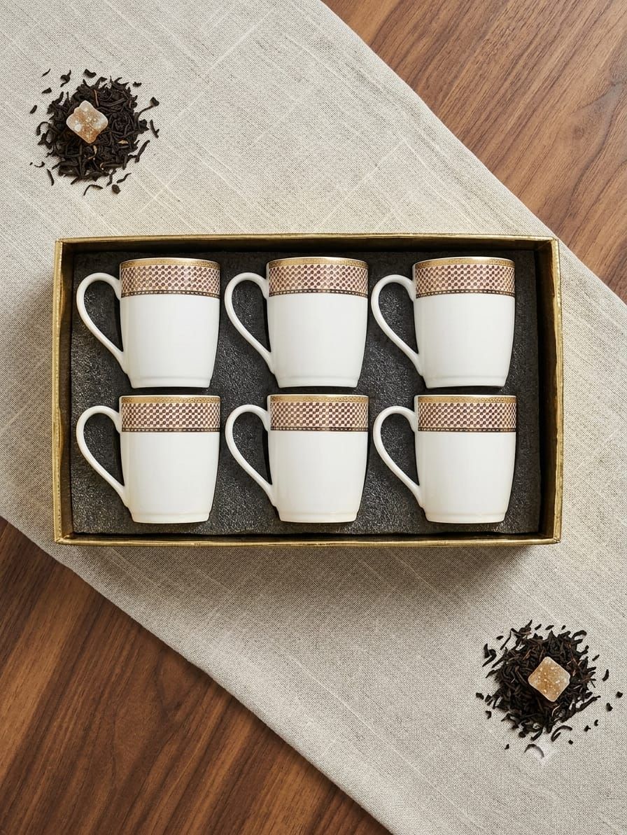 The Sovereign Court Edition 6-Piece Fine Porcelain Gilded Collar High Tea Set