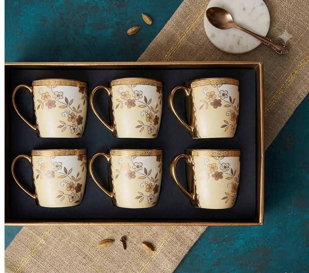 The Sovereign Flora Edition 6-Piece Fine Porcelain Gilded Botanical High Tea Suite