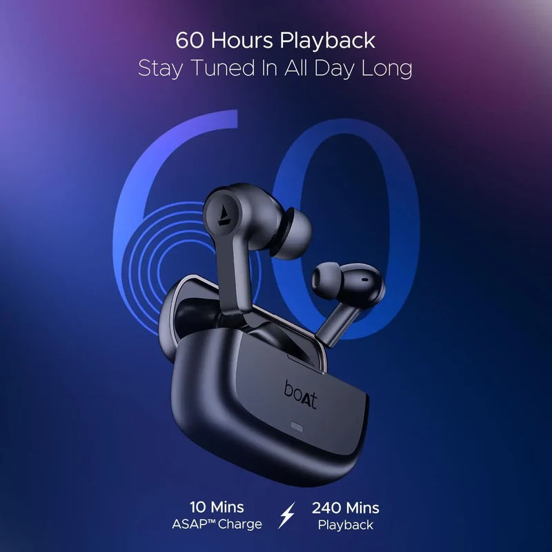 boAt Nirvana Lucid w/ 32 dB ANC, Multi-Point Connectivity, in-Ear Detection, 60HRS Playback, Hearables App, 4 Mics ENx, IPX5 Truly Wireless in Ear Earbuds, TWS Ear Buds — photo 8 of 10