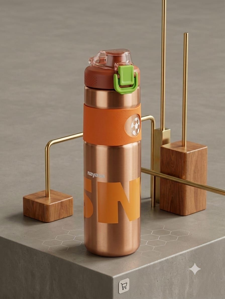 Nayasa Sporty Copper-Finish Insulated Stainless Steel Water Bottle (750 ml)