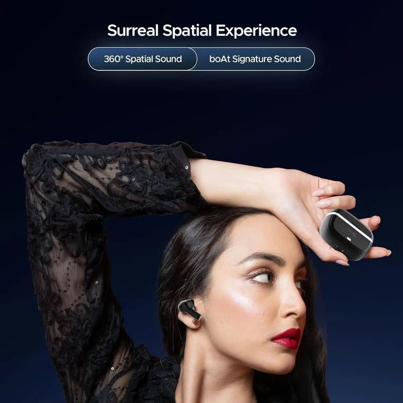boAt Nirvana Space Truly Wireless in-Ear Earbuds w/ 360º Spatial Audio, ANC (~32dB),100HRS Playback,4 Mics w/AI-ENx™,in-Ear Detection,DLC Drivers, Multipoint Connectivity Ear Buds TWS — photo 4 of 9