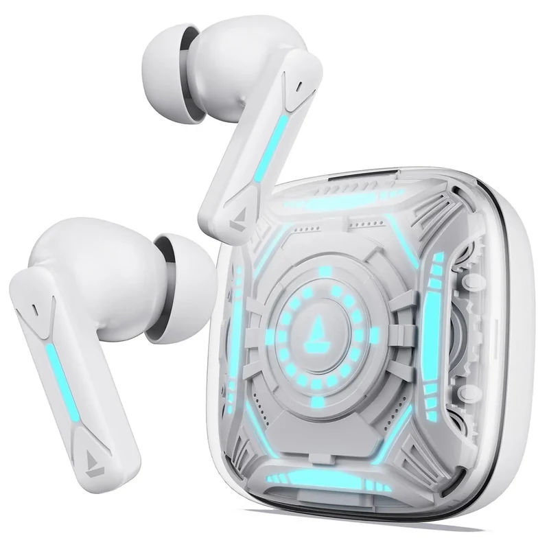 BoAt Immortal Airspeed Pro Truly Wireless in- Ear Earbuds w/ 32dB ANC, Beast™ Mode with 40ms Latency, 40hrs Playback, 4 Mics with ENx™, Premium ID w/LEDs & ASAP™ Charge(White Sabre)