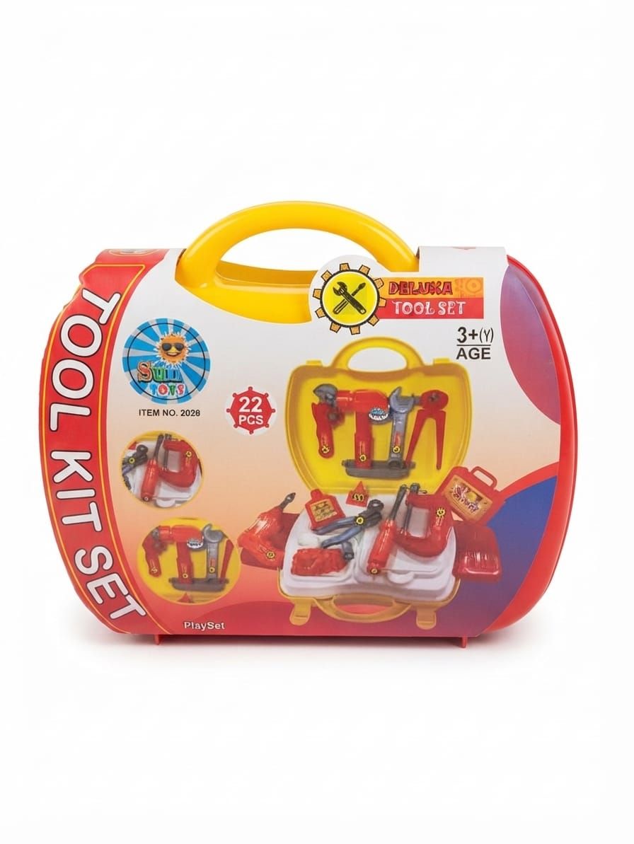 Deluxe Tool Set 22-Piece Pretend Play Builder Kit in Portable Suitcase (Ages 3+)