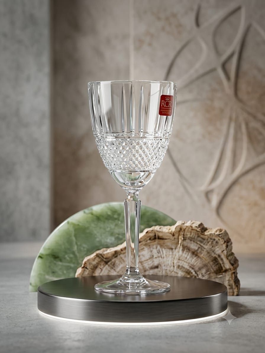 The Florence Reserve Edition 6-Piece RCR Italian Cut-Crystal Wine & Water Goblet Suite