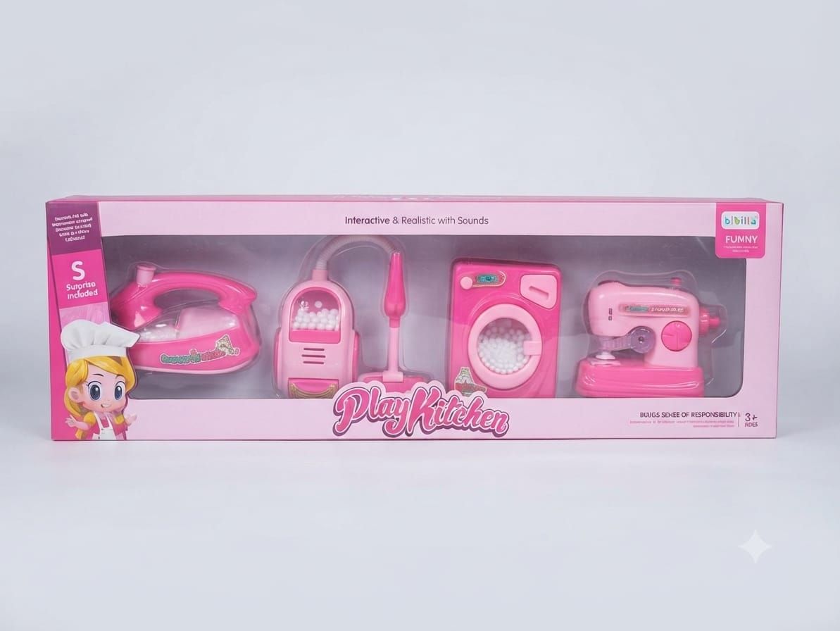 4-in-1 Pretend Play Household Appliances Set with Realistic Sounds
