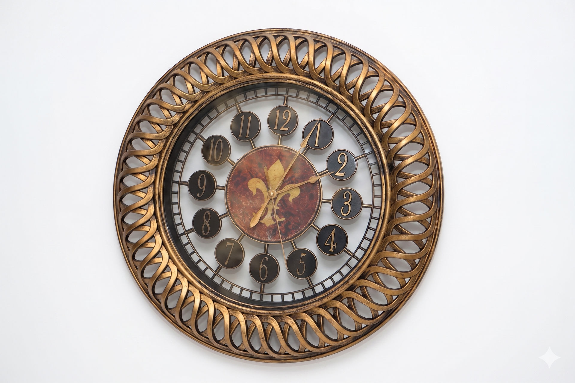 Antique Fleur de Lis Wall Clock