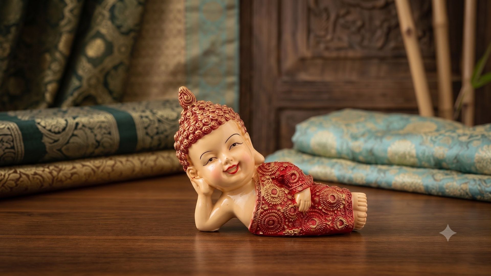 Peaceful Little Monk Decorative Resin Statue